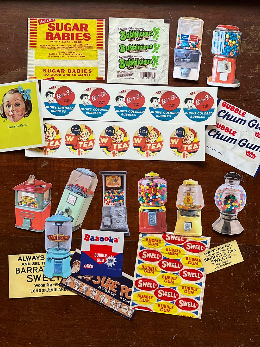 'Gum Ball Machine & Wrappers' Die Cuts Pack (28 pc/28個) from micmoc.com