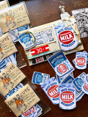 'Vintage Milk Tins' Die Cuts (16 Pk) from micmoc.com