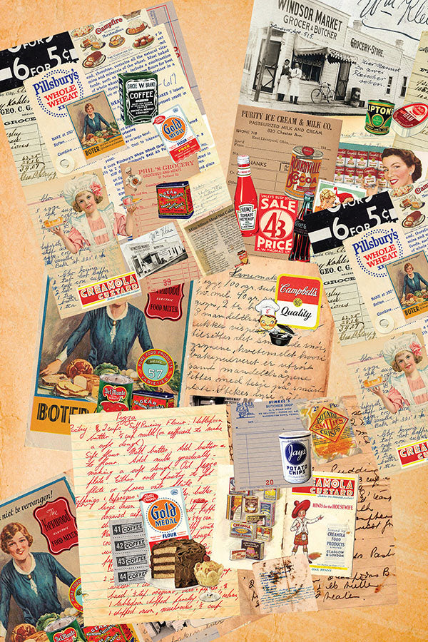 Collage Paper Kit CP011: ‘Vintage Groceries' (Bonus Pack) by micmoc.com 