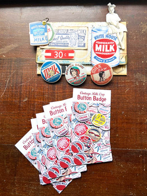 Button Badge 'Raw Milk Set C' (milk cap series)