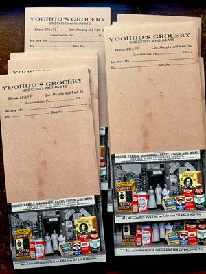 Vintage Replica Note Pad 'Yoohoo's Grocery' by Mic Moc (古い食料品店のメモ) from micmoc.com
