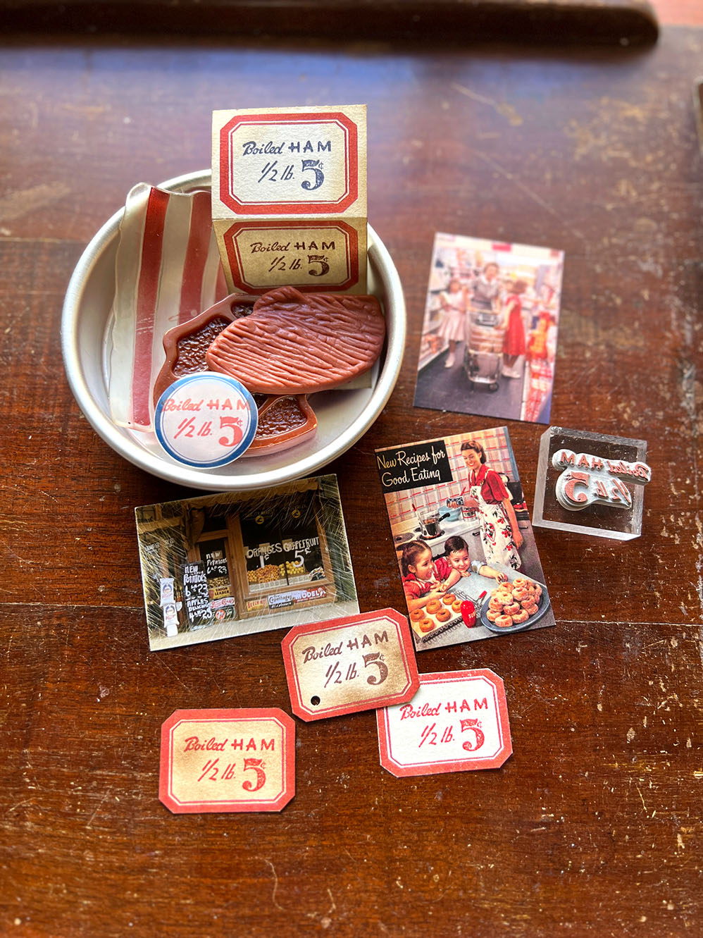 'Boiled Ham Grocery Sign' Rubber Stamp by Mic Moc (茹でたハム) from micmoc.com