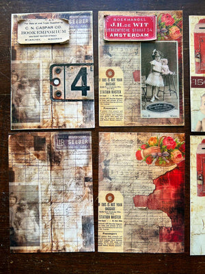 Collage Cards (small 18Pk)'Faded Memories'